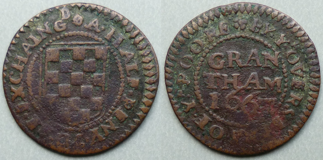 Grantham, borough issue 1667 halfpenny N----